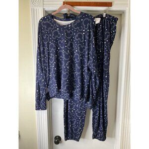 Disney Soft Jersey Raglan and Jogger Pajama Set Mickey Mouse Size L